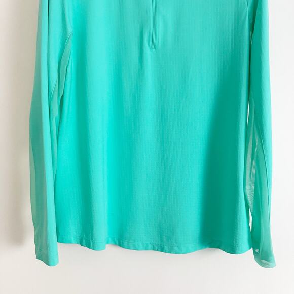 IBKUL Mock Neck Half Zip Long Sleeve Top Jade XL - Picture 5 of 10